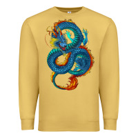 Antique Gold Blue dragon Premium Sweatshirt - RanaPortraitStore