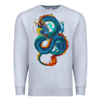 Heather Grey Blue dragon Premium Sweatshirt - RanaPortraitStore