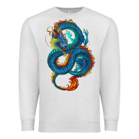Oatmeal Heather Blue dragon Premium Sweatshirt - RanaPortraitStore
