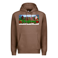 Chestnut merry christmas with santa claus license plate Premium Hoodie - BundleAndBundleShop