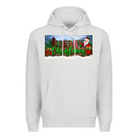 Dove Grey merry christmas with santa claus license plate Premium Hoodie - BundleAndBundleShop