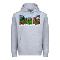 Heather Grey merry christmas with santa claus license plate Premium Hoodie - BundleAndBundleShop