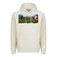 Oatmeal Heather merry christmas with santa claus license plate Premium Hoodie - BundleAndBundleShop