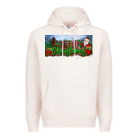 Pale Pink merry christmas with santa claus license plate Premium Hoodie - BundleAndBundleShop