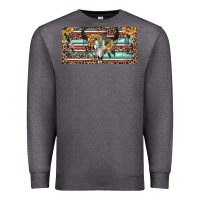 Charcoal Heather Boho bull skull and serape Premium Sweatshirt - RanaPortraitStore