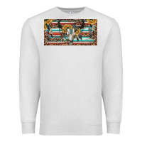 Oatmeal Heather Boho bull skull and serape Premium Sweatshirt - RanaPortraitStore