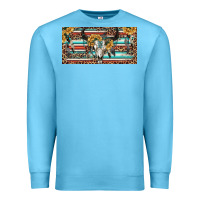 Ocean Blue Boho bull skull and serape Premium Sweatshirt - RanaPortraitStore