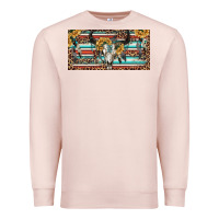 Pale Pink Boho bull skull and serape Premium Sweatshirt - RanaPortraitStore
