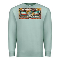 Seafoam Boho bull skull and serape Premium Sweatshirt - RanaPortraitStore