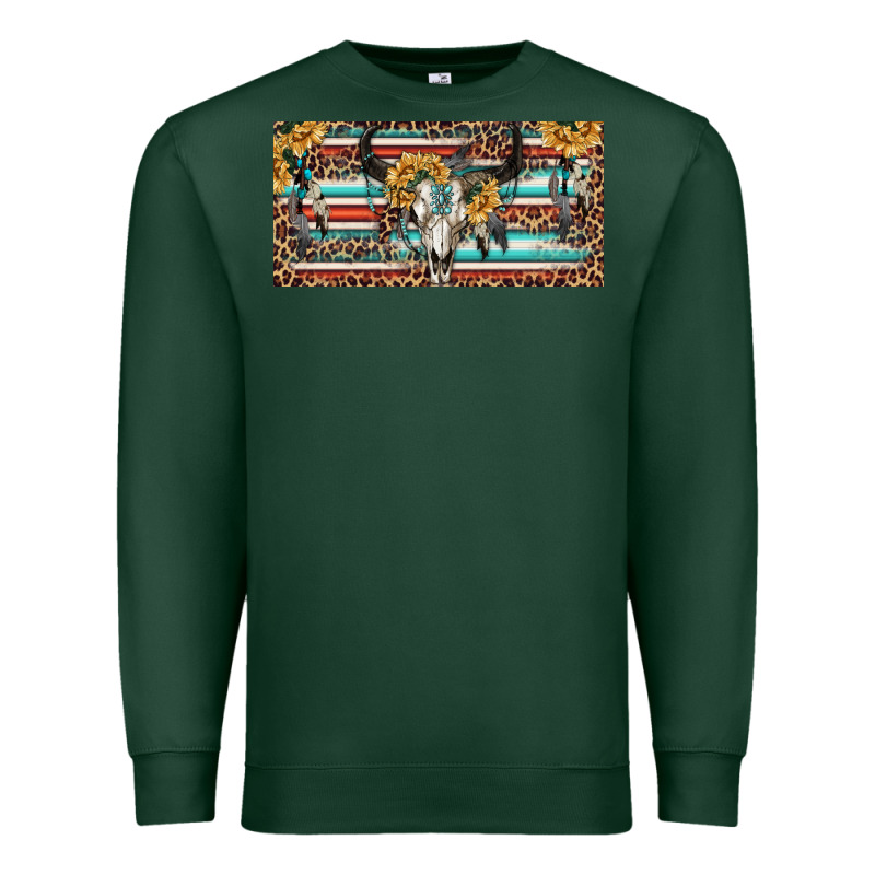 Boho Bull Skull And Serape Premium Sweatshirt by RanaPortraitStore | Teevron