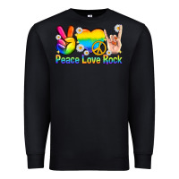 Black peace love rock pride Premium Sweatshirt - texasbilliewilder