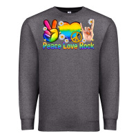 Charcoal Heather peace love rock pride Premium Sweatshirt - texasbilliewilder