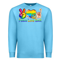 Ocean Blue peace love rock pride Premium Sweatshirt - texasbilliewilder