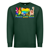 Sports Green peace love rock pride Premium Sweatshirt - texasbilliewilder