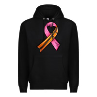 Black breast cancer sport ribbons Premium Hoodie - AdoDesignShop