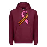 Burgundy breast cancer sport ribbons Premium Hoodie - AdoDesignShop