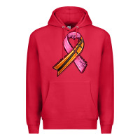 Cardinal breast cancer sport ribbons Premium Hoodie - AdoDesignShop