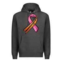 Charcoal Heather breast cancer sport ribbons Premium Hoodie - AdoDesignShop