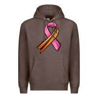 Coffee breast cancer sport ribbons Premium Hoodie - AdoDesignShop