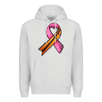 Dove Grey breast cancer sport ribbons Premium Hoodie - AdoDesignShop