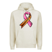 Oatmeal Heather breast cancer sport ribbons Premium Hoodie - AdoDesignShop