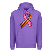 Purple breast cancer sport ribbons Premium Hoodie - AdoDesignShop