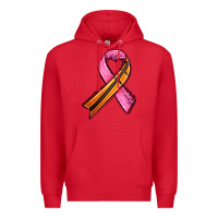 Red breast cancer sport ribbons Premium Hoodie - AdoDesignShop