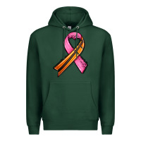 Sports Green breast cancer sport ribbons Premium Hoodie - AdoDesignShop
