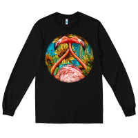 Black flamingos with western background Long Sleeve Tee - BarkalooDesign