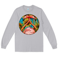 Moon Dust flamingos with western background Long Sleeve Tee - BarkalooDesign