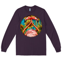 Plum flamingos with western background Long Sleeve Tee - BarkalooDesign