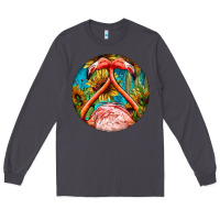 Smoke flamingos with western background Long Sleeve Tee - BarkalooDesign