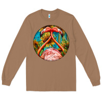 Toasted Coconut flamingos with western background Long Sleeve Tee - BarkalooDesign