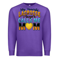 Purple my favorite lacrosse player calls me mom Premium Sweatshirt - Zillion Design Studio