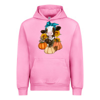 Fuchsia Pink Cow Fall Pumpkin Urban Hoodie - Artiststas