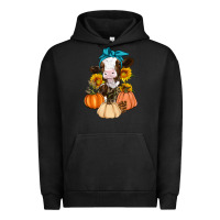 Pigment Black Cow Fall Pumpkin Urban Hoodie - Artiststas