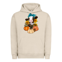 Pigment French Oak Cow Fall Pumpkin Urban Hoodie - Artiststas