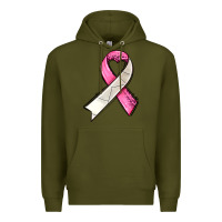 Army Green breast cancer sport ribbons Premium Hoodie - AdoDesignShop