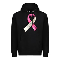 Black breast cancer sport ribbons Premium Hoodie - AdoDesignShop