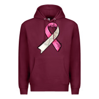 Burgundy breast cancer sport ribbons Premium Hoodie - AdoDesignShop