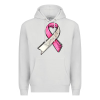 Dove Grey breast cancer sport ribbons Premium Hoodie - AdoDesignShop
