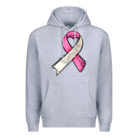 Heather Grey breast cancer sport ribbons Premium Hoodie - AdoDesignShop