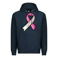 Navy breast cancer sport ribbons Premium Hoodie - AdoDesignShop
