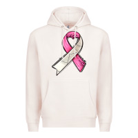 Pale Pink breast cancer sport ribbons Premium Hoodie - AdoDesignShop