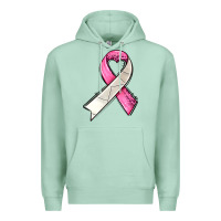 Seafoam breast cancer sport ribbons Premium Hoodie - AdoDesignShop