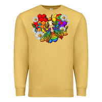 Antique Gold pride bee with daisy lgbtq Premium Sweatshirt - texasbilliewilder