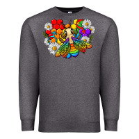 Charcoal Heather pride bee with daisy lgbtq Premium Sweatshirt - texasbilliewilder