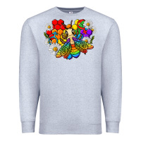 Heather Grey pride bee with daisy lgbtq Premium Sweatshirt - texasbilliewilder