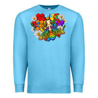 Ocean Blue pride bee with daisy lgbtq Premium Sweatshirt - texasbilliewilder