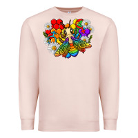 Pale Pink pride bee with daisy lgbtq Premium Sweatshirt - texasbilliewilder